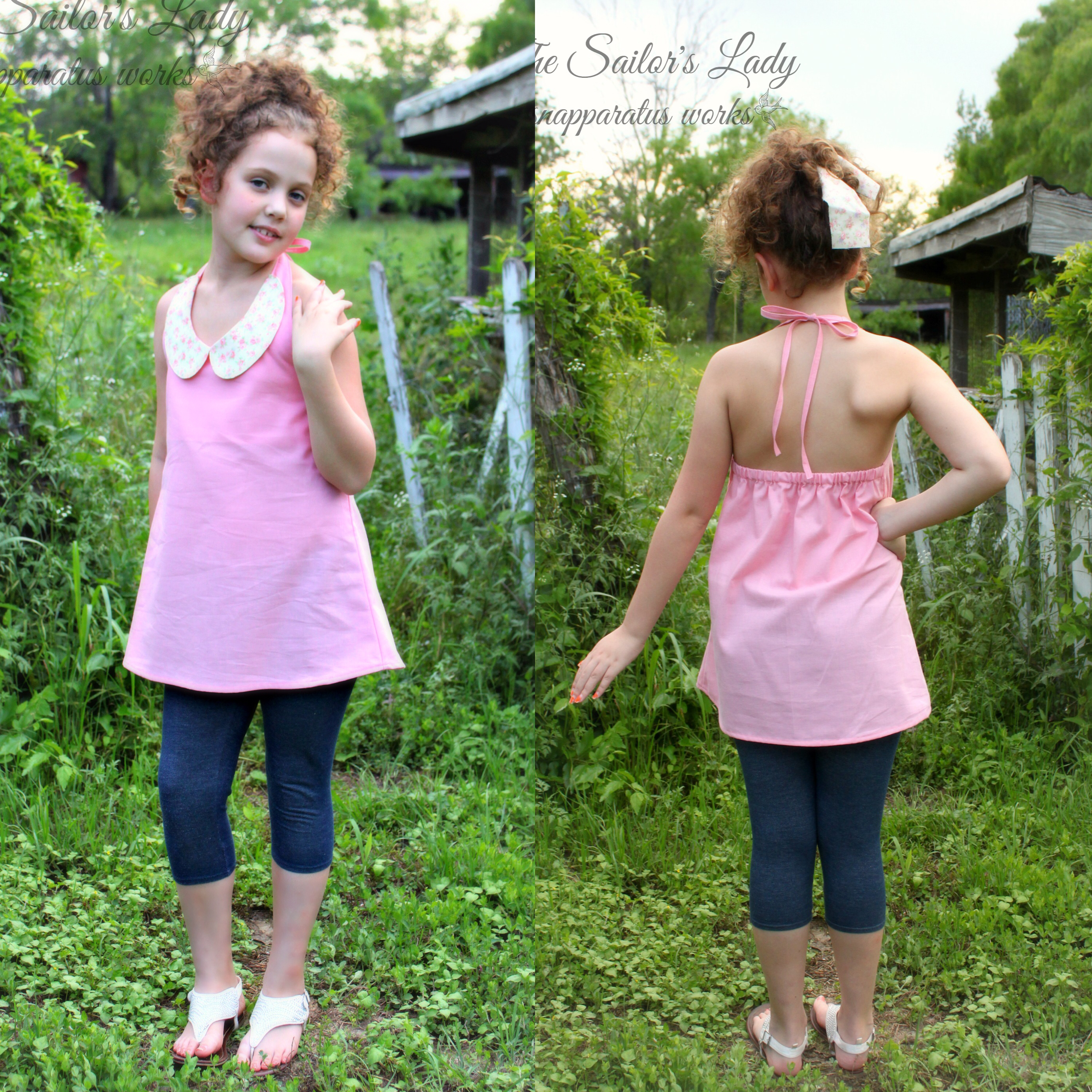 Sparrow's A-Line Halter Top, Tunic, and Dress Size NB to 15/16 Kids and Dolls PDF Pattern