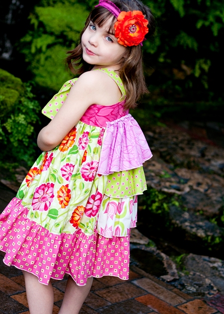 Blair's Bustled Knot Dress Sizes 12/18m to 6 Kids and Dolls PDF Pattern
