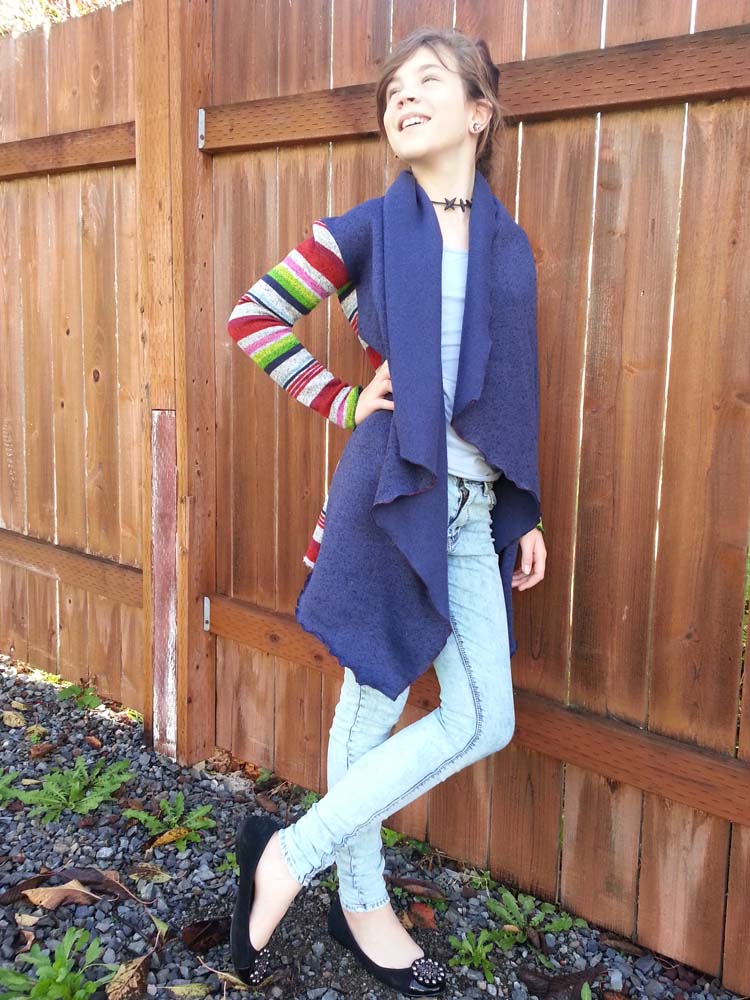 Knit Waterfall Infinity Cardigan Sizes 