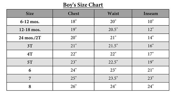 Kids Measurement Chart