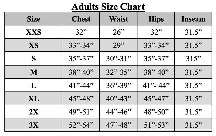 Size Charts