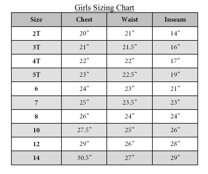 Girl Measurement Size Chart