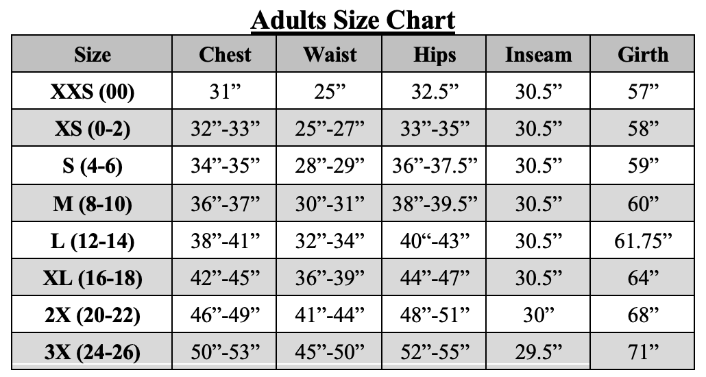 Size Charts