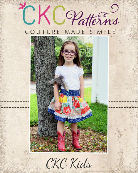 Bentlee's Button-Up Skirt Sizes 2T to 14 Girls PDF Pattern