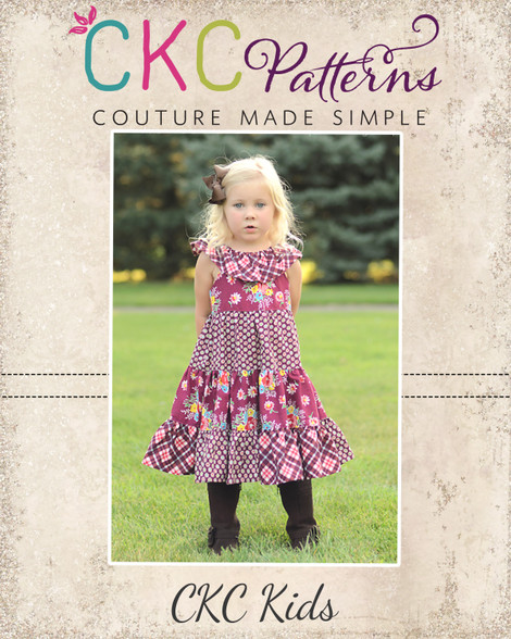 Lorelai's Tiered Ruffle Neck Dress Sizes 6/12m to 15/16 Kids PDF Pattern
