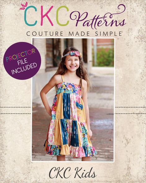 Fawn's Patchwork Dress Sizes NB to 14 Girls PDF Pattern