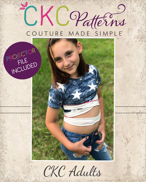 Kenya's Wrap Crop Top Sizes 2T to 14 Kids PDF Pattern