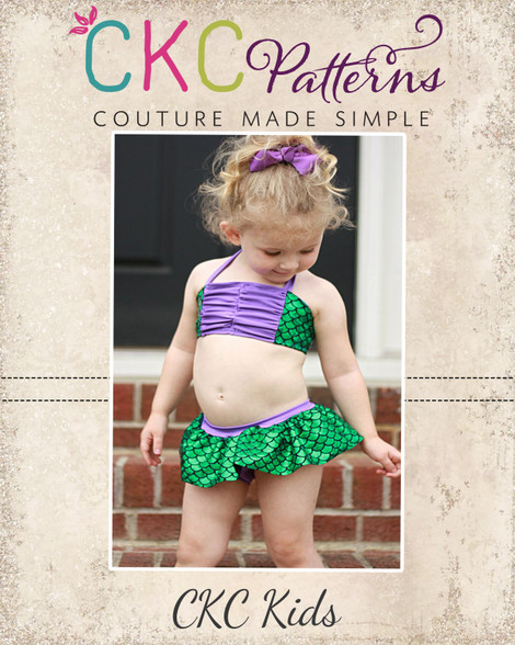 Sloane's Ruched Summer Swimsuit Sizes NB to 8 Kids and Dolls PDF Pattern