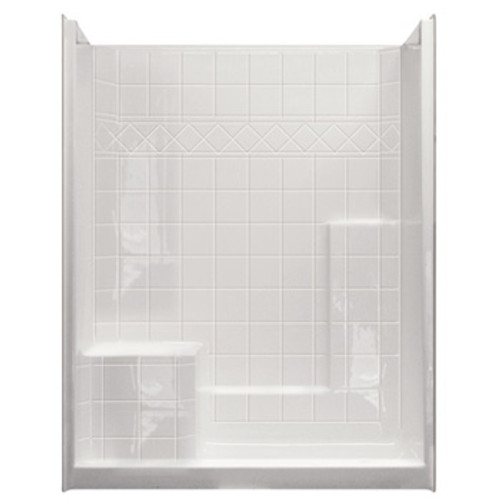 Aquarius AcrylX™ Alcove Three Piece Reinforced Shower 60″ X 33″ with Seat CHM 6032 SH 1S 3P