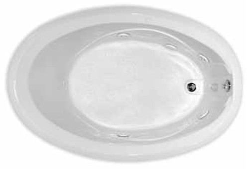 Aquarius RN 6040 | 58.75W x 39D x 21H | Five foot oval drop-in acrylic soaker tub  