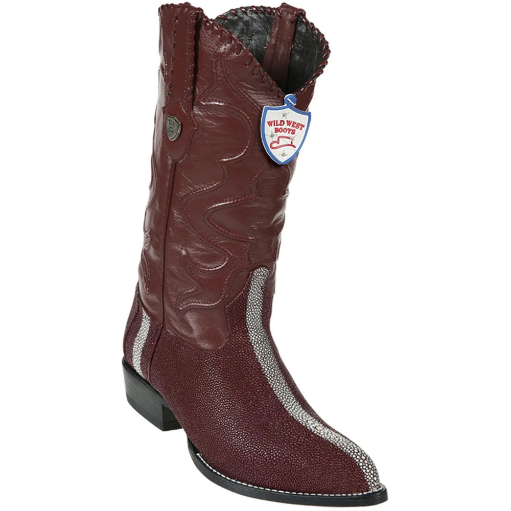 Wild West Burgundy Genuine Stingray Boots