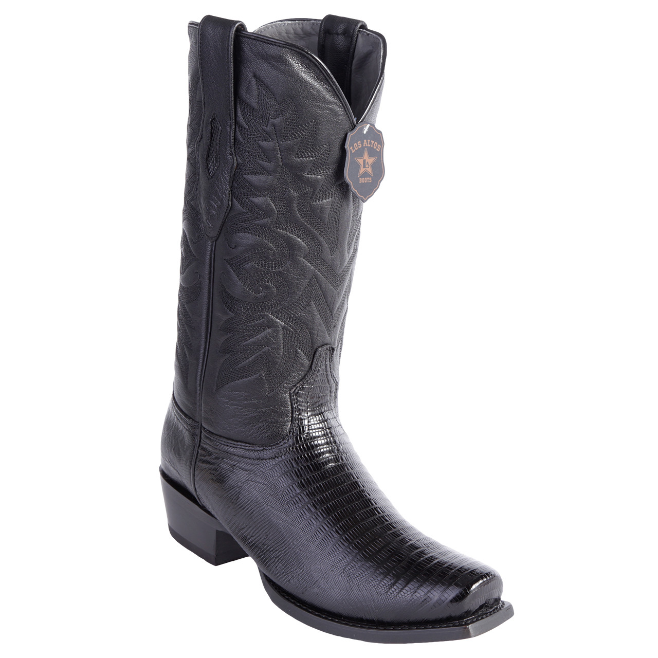 Los Altos Black Teju Lizard Exotic Boots