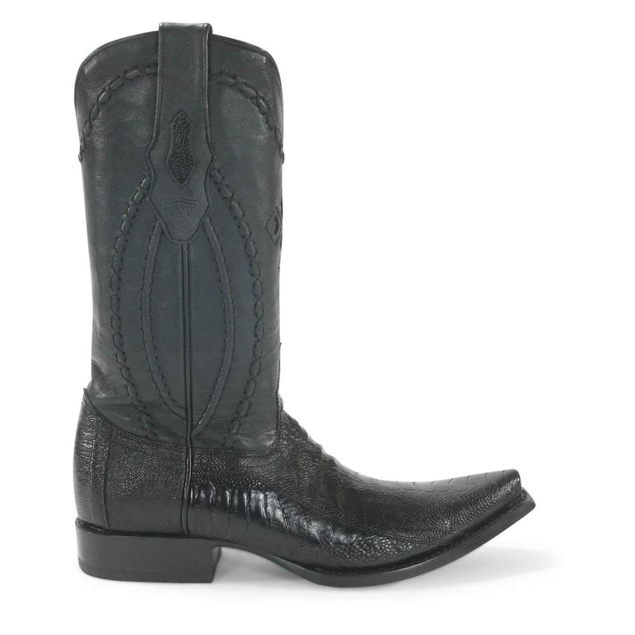 black ostrich boots