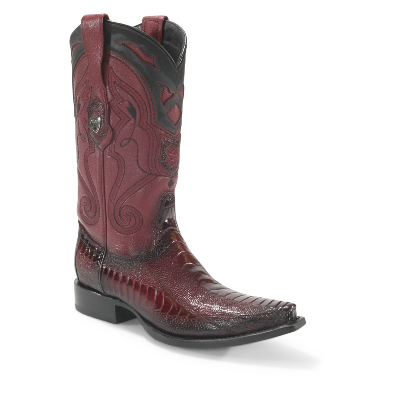 burgundy ostrich boots