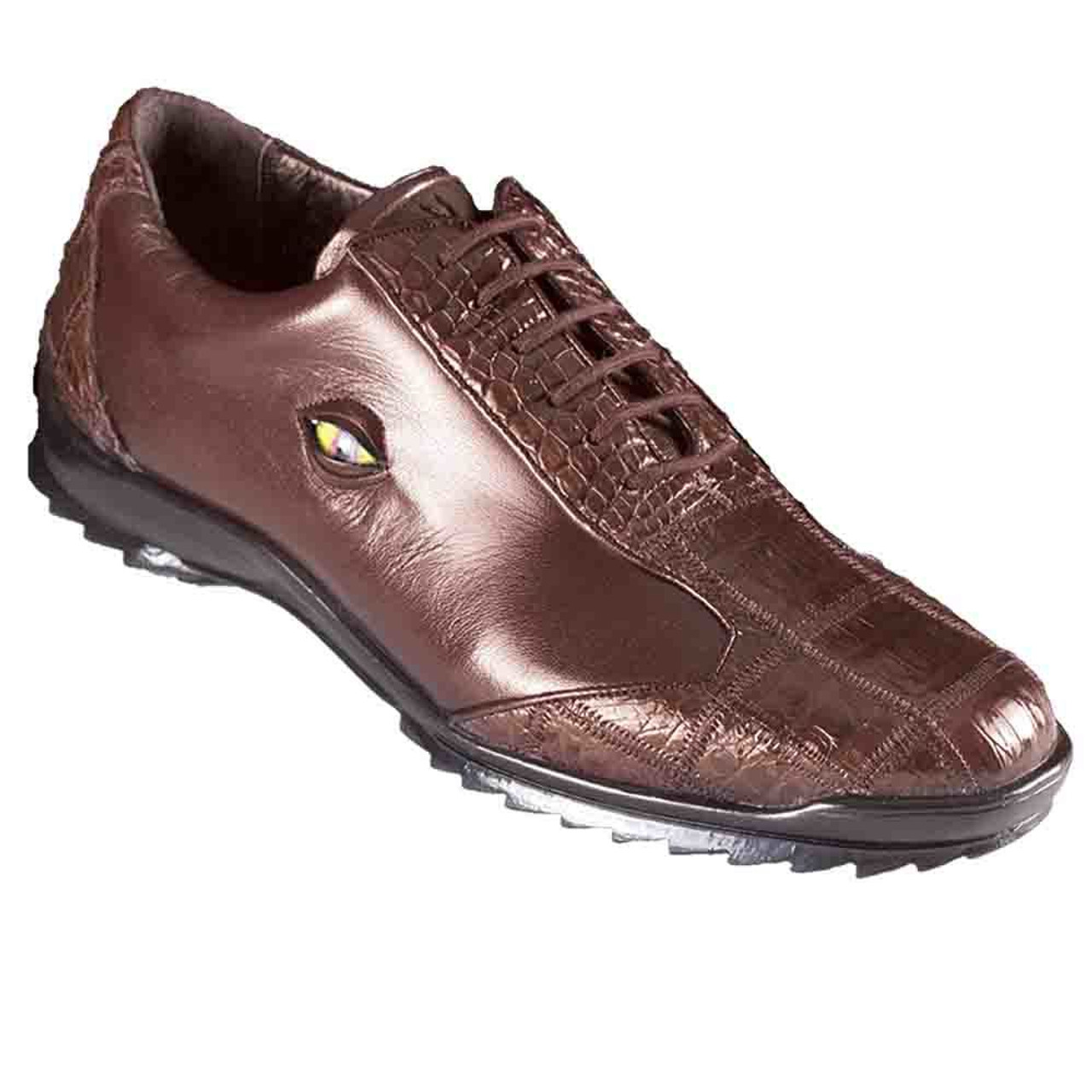 Los Altos Brown Caiman Crocodile Patch Work Men S Casual Shoes