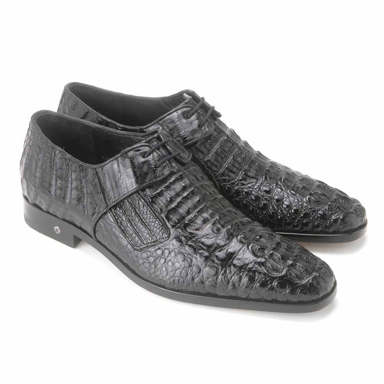 Lombardy Black Genuine Full Crocodile Men s Lace Up Shoes