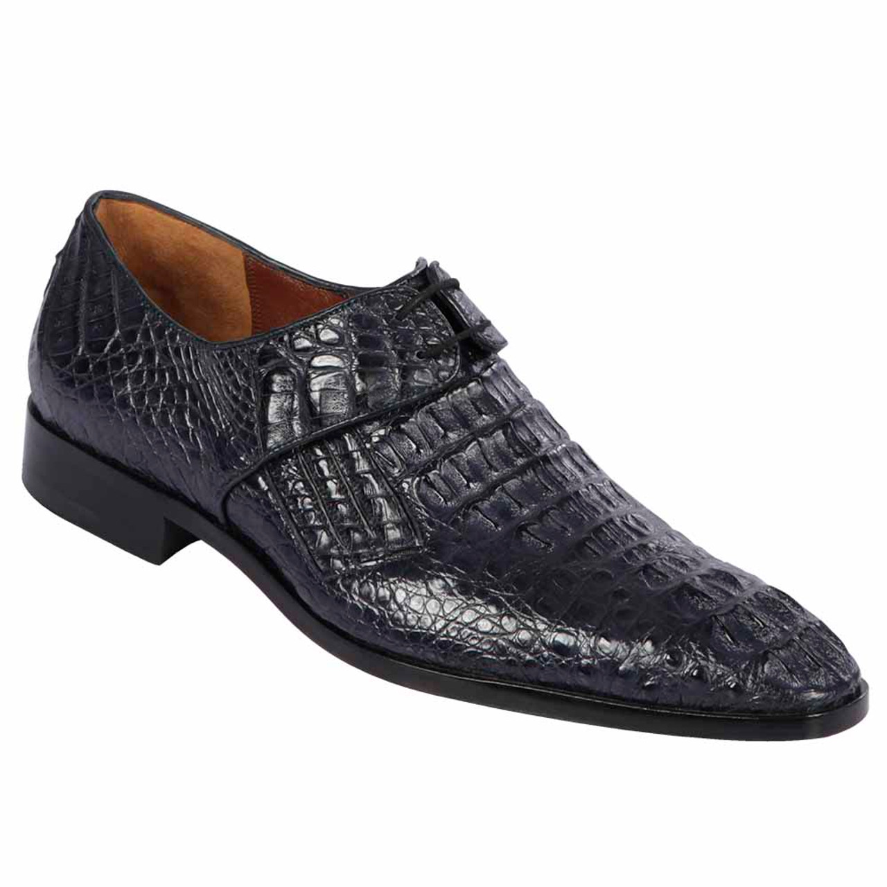 Mezlan Richelieu 4338 | Genuine Navy Blue Crocodile