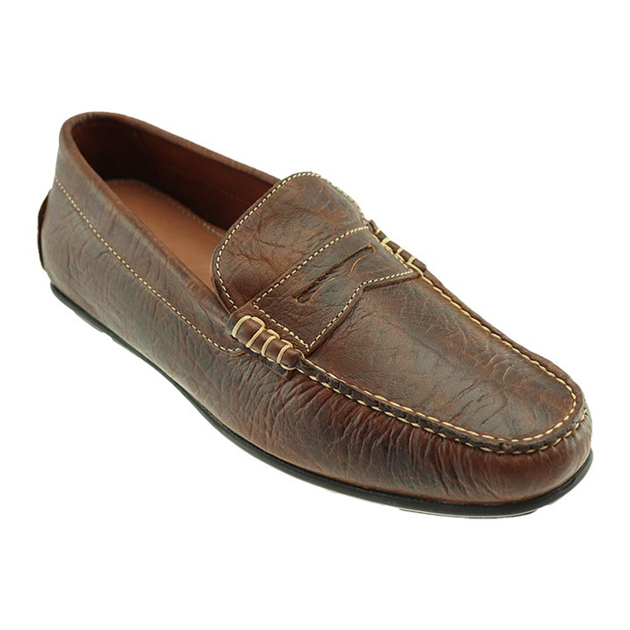 men's bison leather driving moccasins