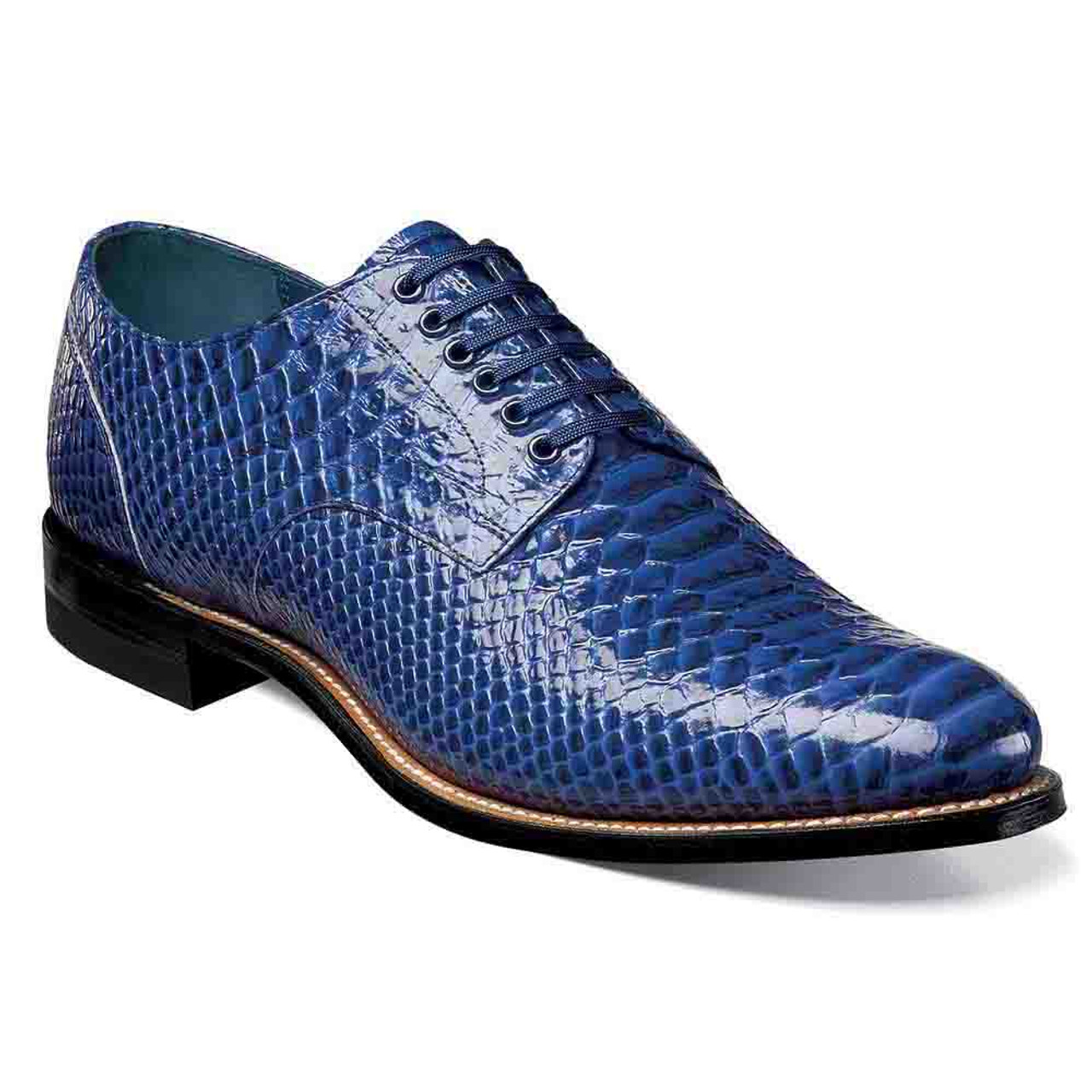 stacy adams blue snakeskin shoes