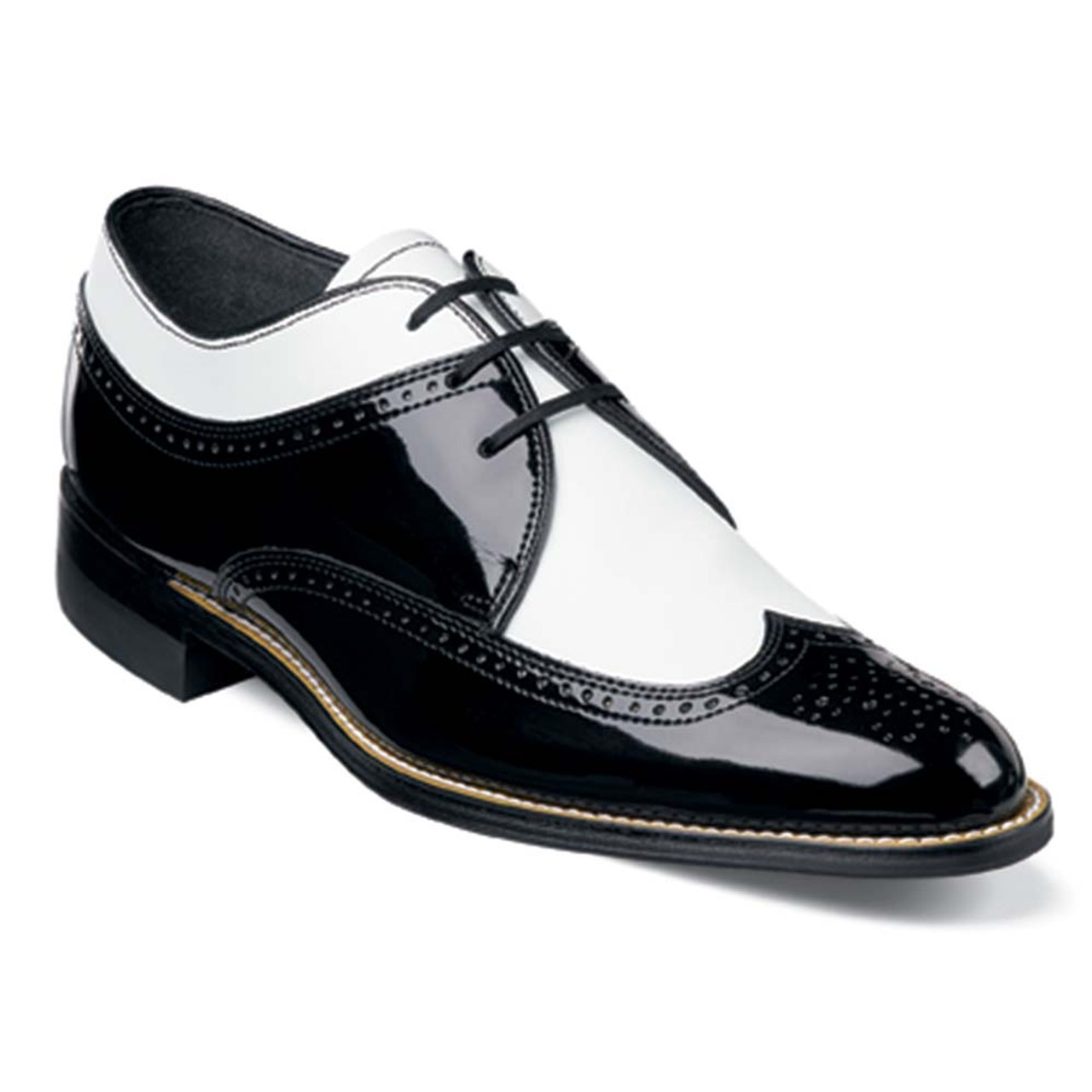 Stacy Adams Dayton Black & White Printed Leather Oxfords