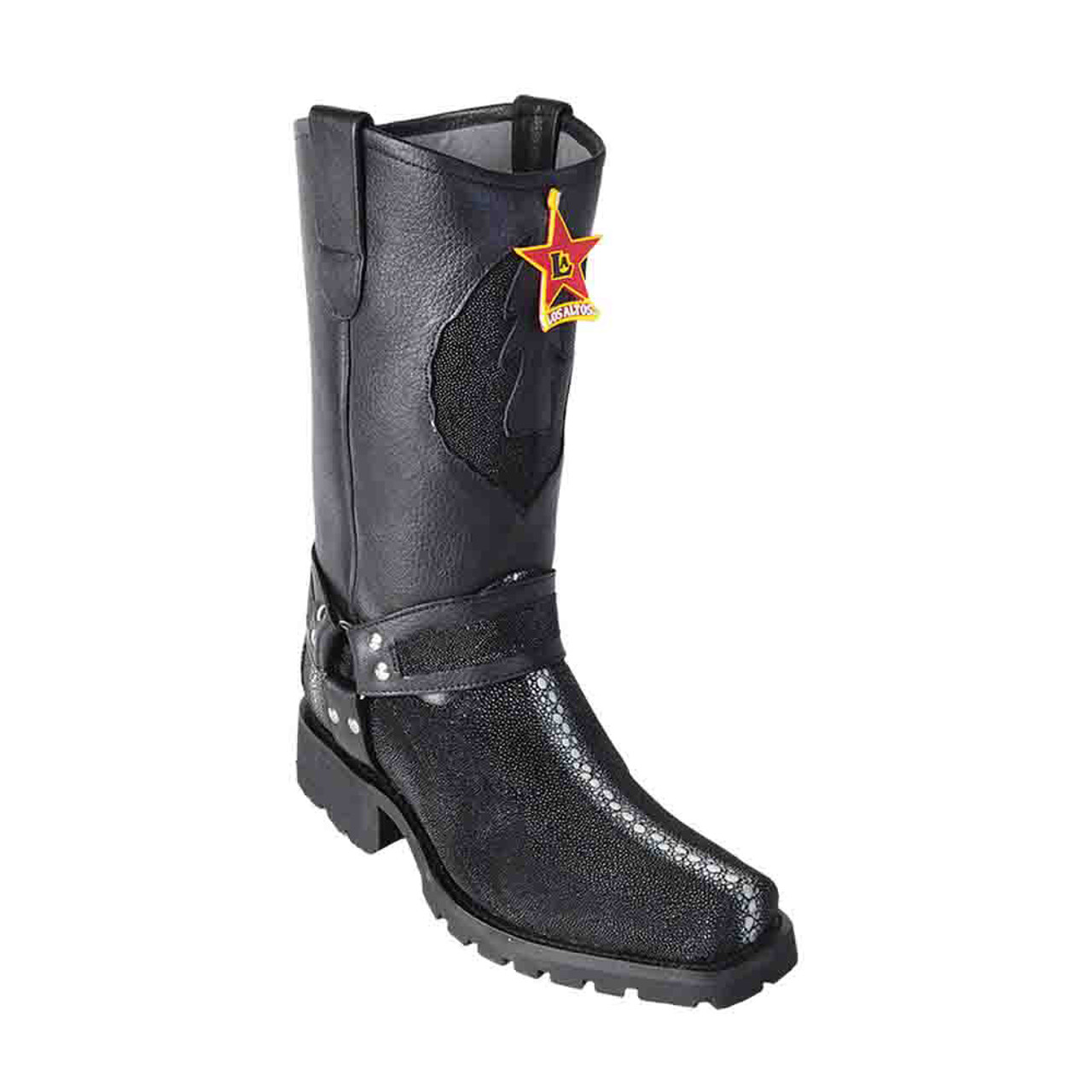 mens biker boots black