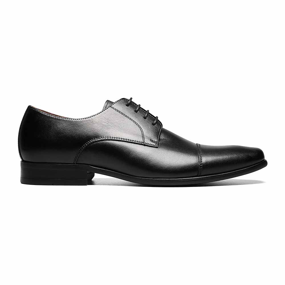Florsheim Postino Oxford Black Smooth Cap Toe Shoes display picture 1