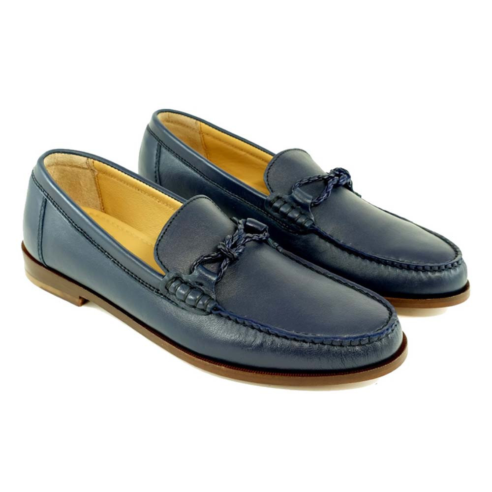 Alan Payne Hilton Navy Sheepskin Slip on Men’s Loafers