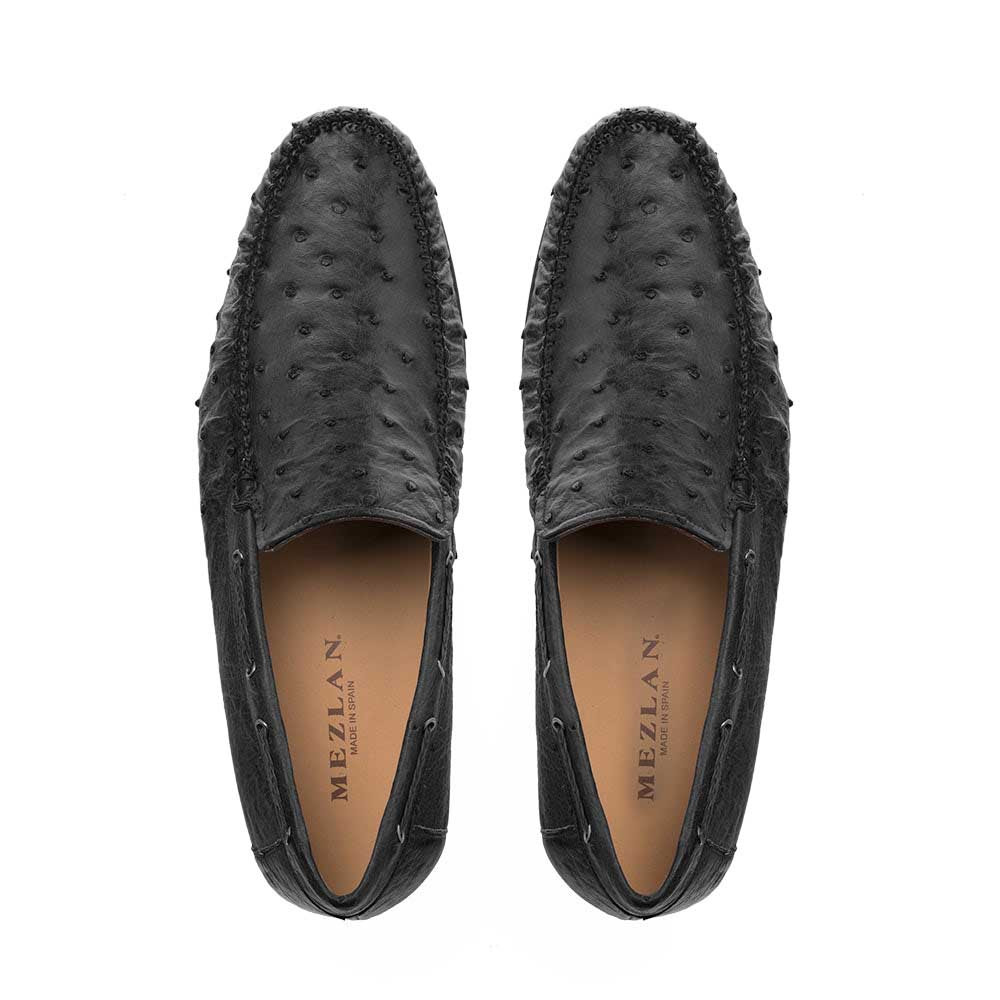 Mezlan Ostrich Black Slip on Men display picture 3