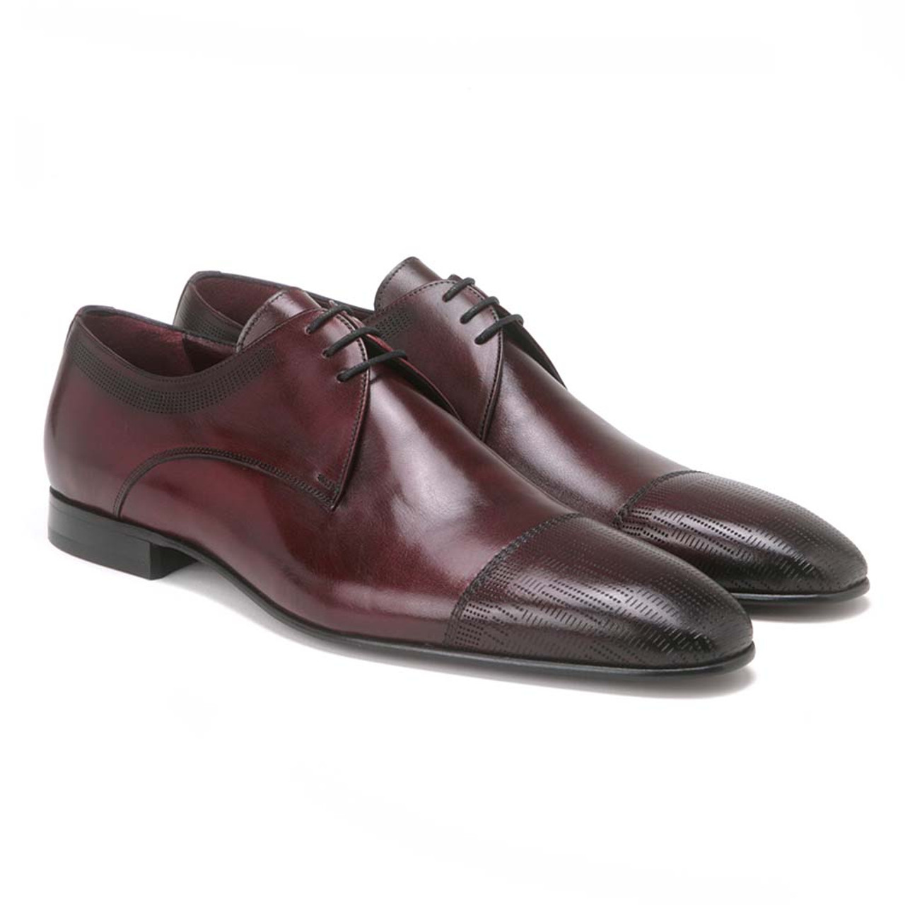 Lombardy Calfskin Wingtip Dress Shoes Faded Burgundy | MensDesignerShoe.com