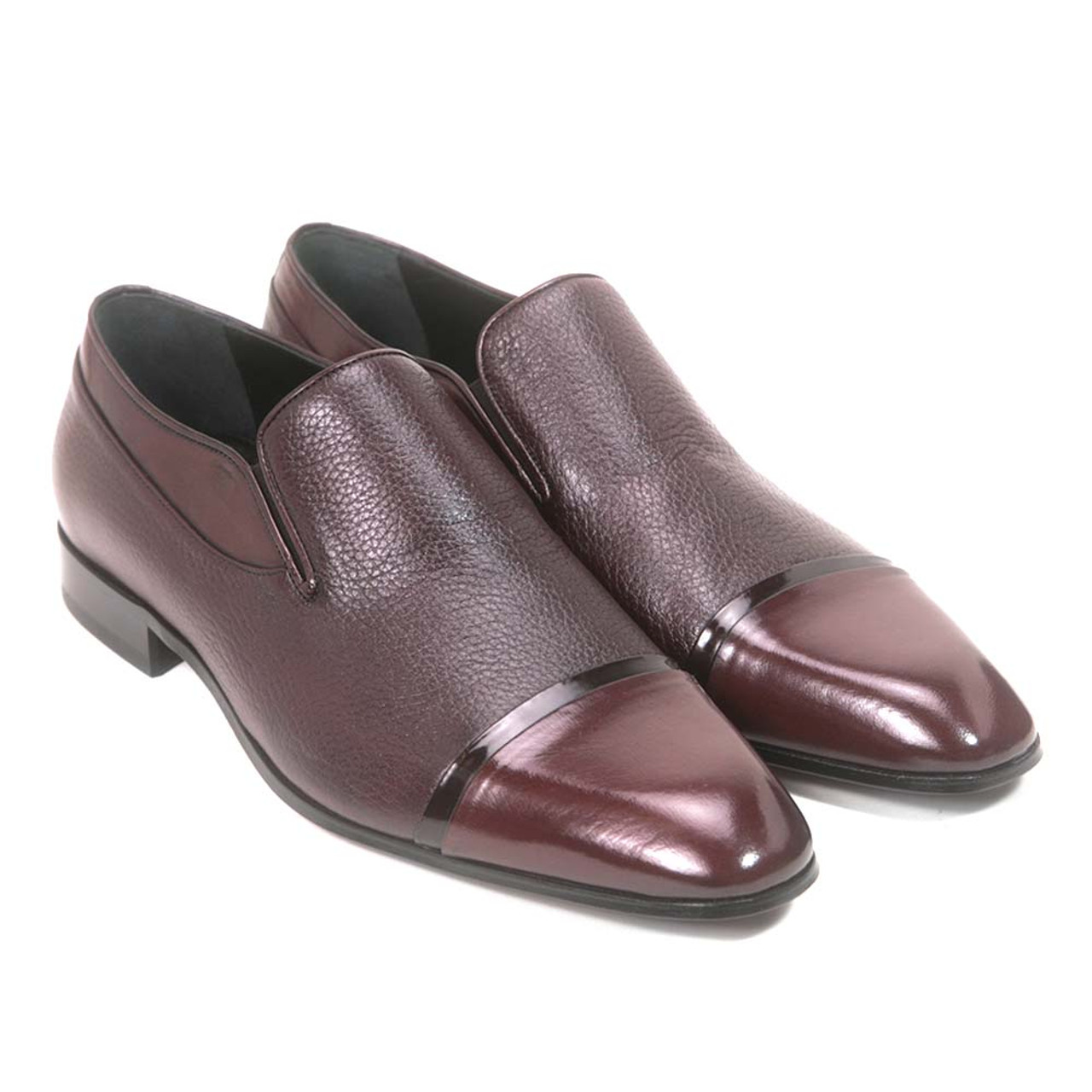 Belvedere Genova Genuine Alligator Shoes Dark Burgundy |  MensDesignerShoe.com