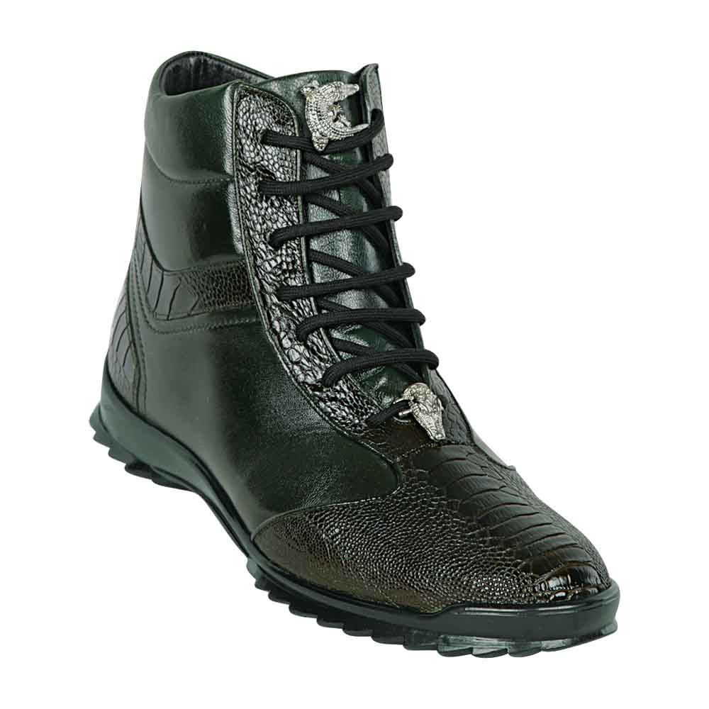 Los Altos Boots Men's Genuine Ostrich Stylish Black Cherry Dress Ankle Boot main image 1
