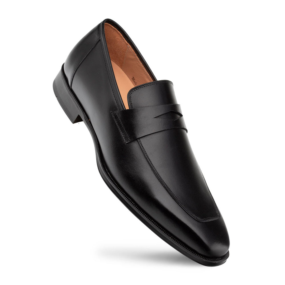 Mezlan Avenue Black Penny Mens Loafers | Arrowsmith Shoes display picture 1