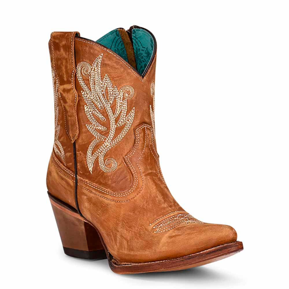 Corral Cognac Embroidery Ankle Boot