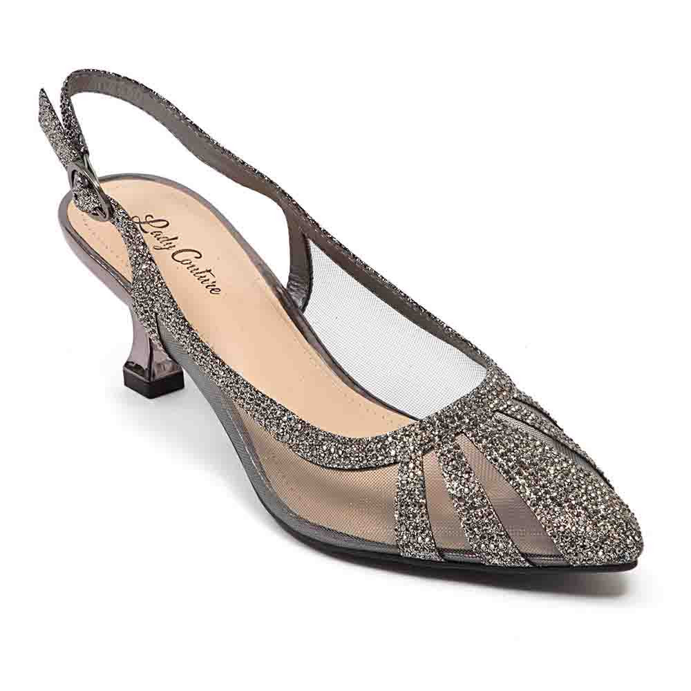 ladies pewter dress shoes Piccadilly 122022-6 Women's Amara has a manmade sole and an adjustable ankle strap with buckle. Saphire 1.5" Pewter Pumps |