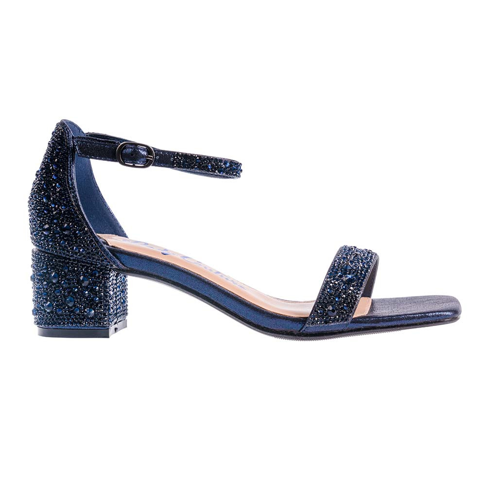 knee length dresses for ladies Womens Vitalia Blue Satin with Mesh Slingback Sandals main image 0
