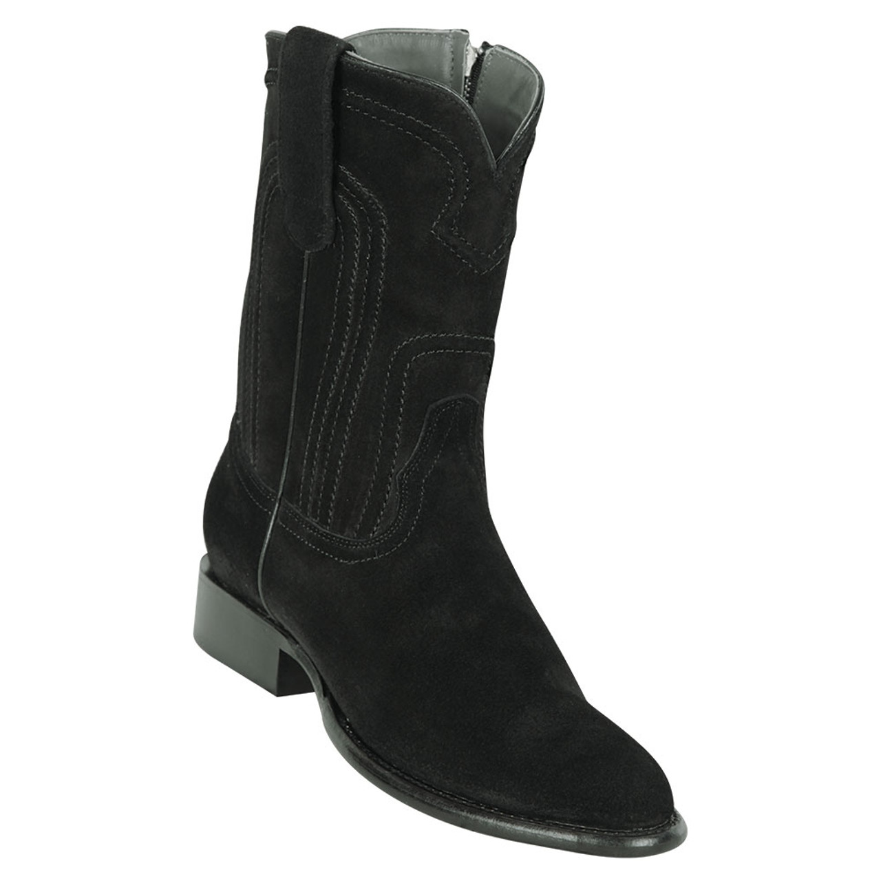 Los Altos Men s Suede Black Leather Roper Toe Boot