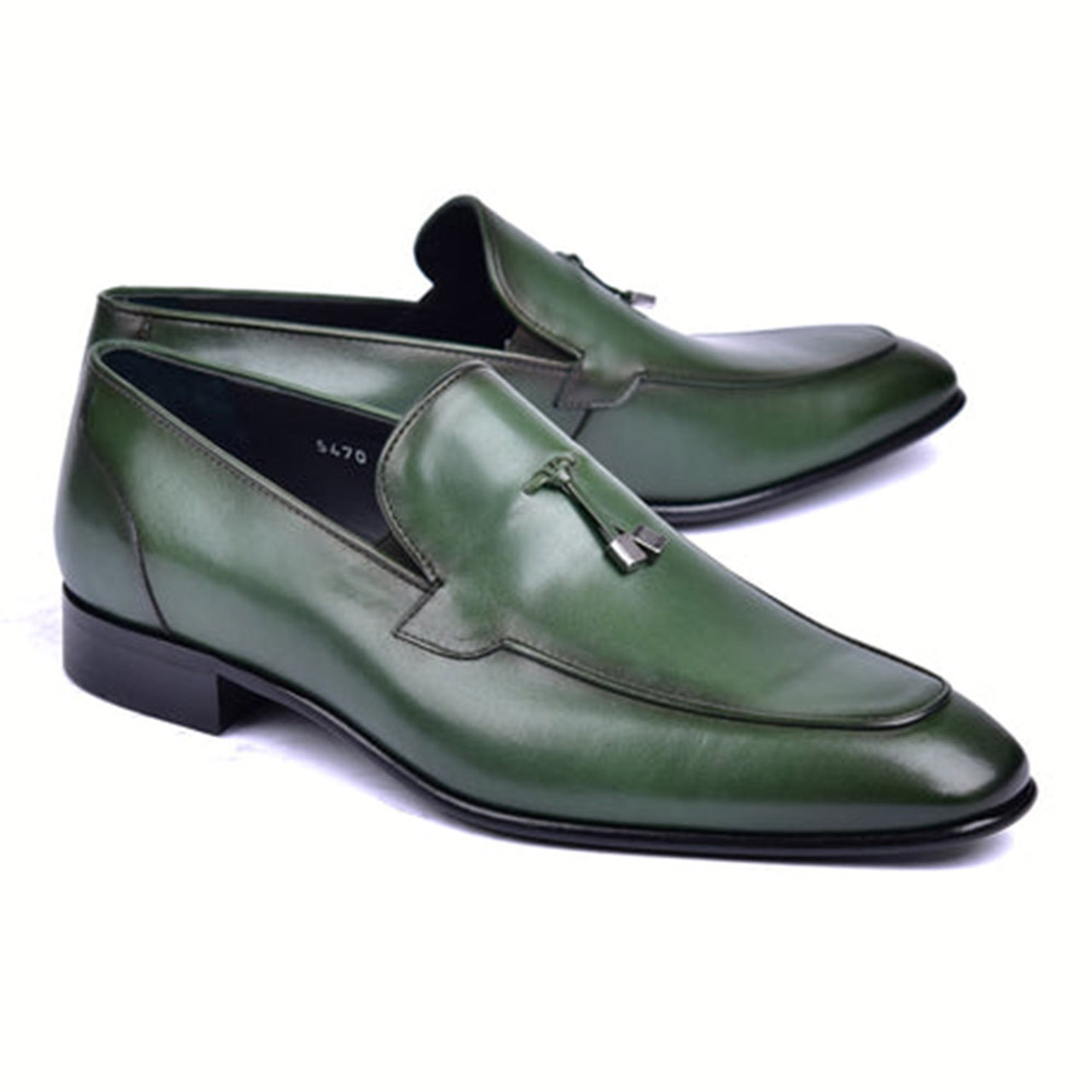 Dark green store formal shoes