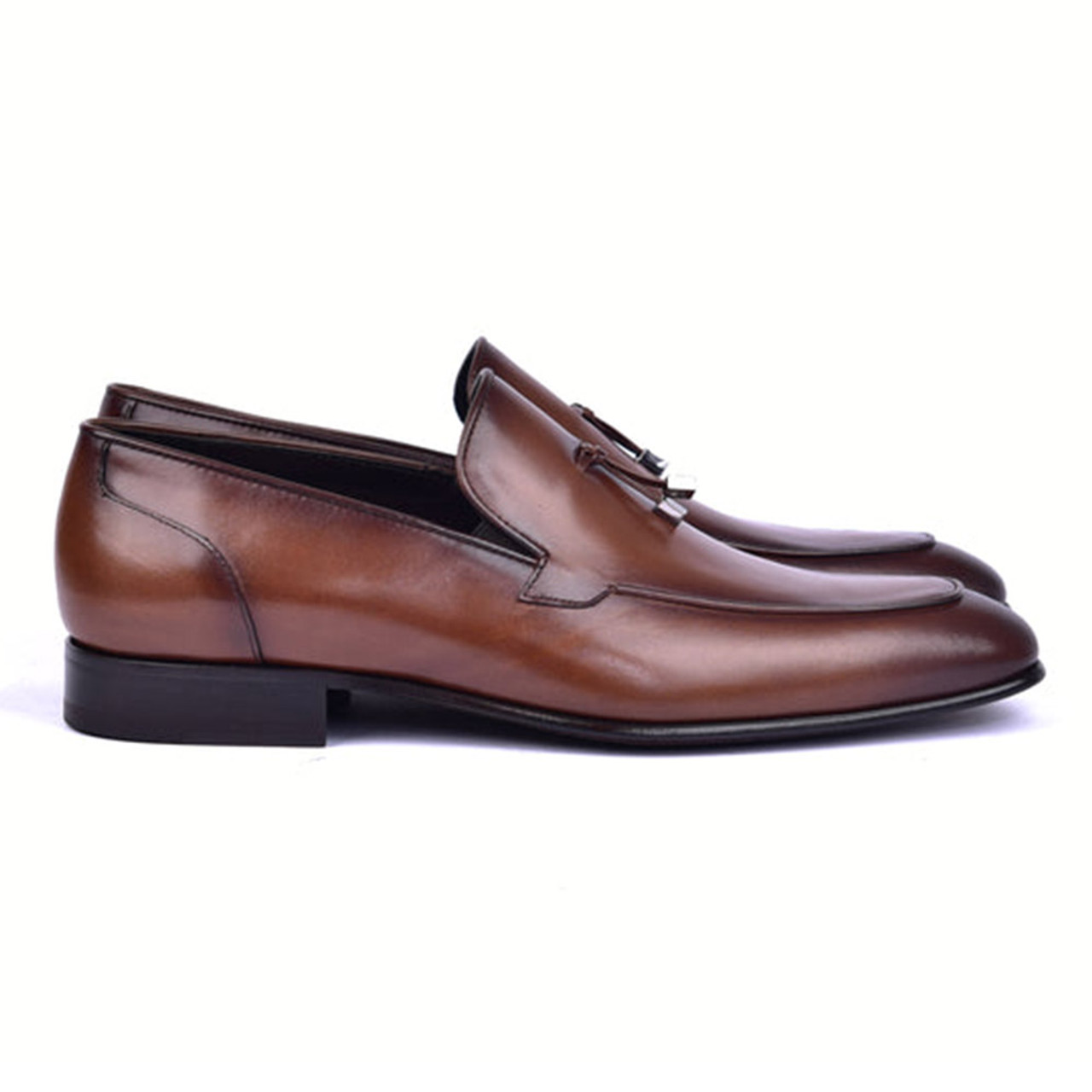 Corrente Brown Tasal Calfskin and Leather Sole Men's Loafer