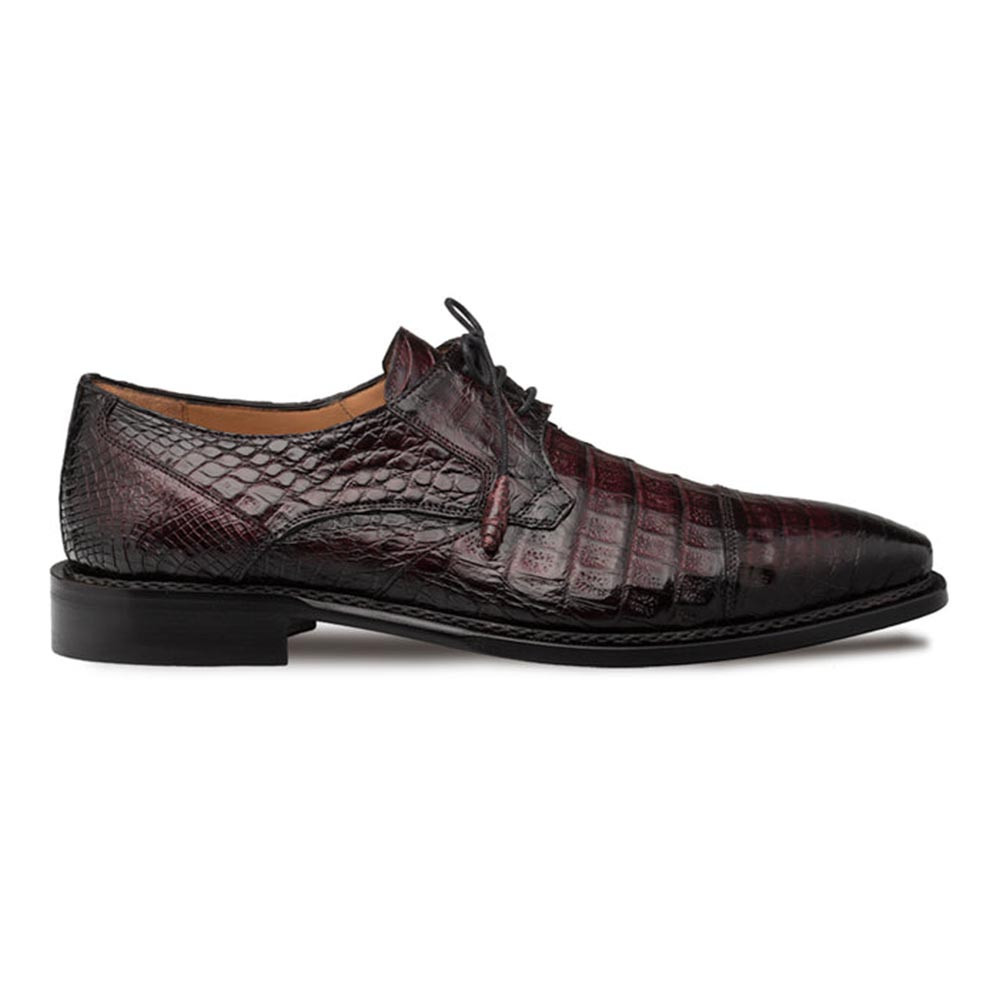Mezlan Crocodile Burgundy Cap Toe Shoes | Arrowsmith Shoes
