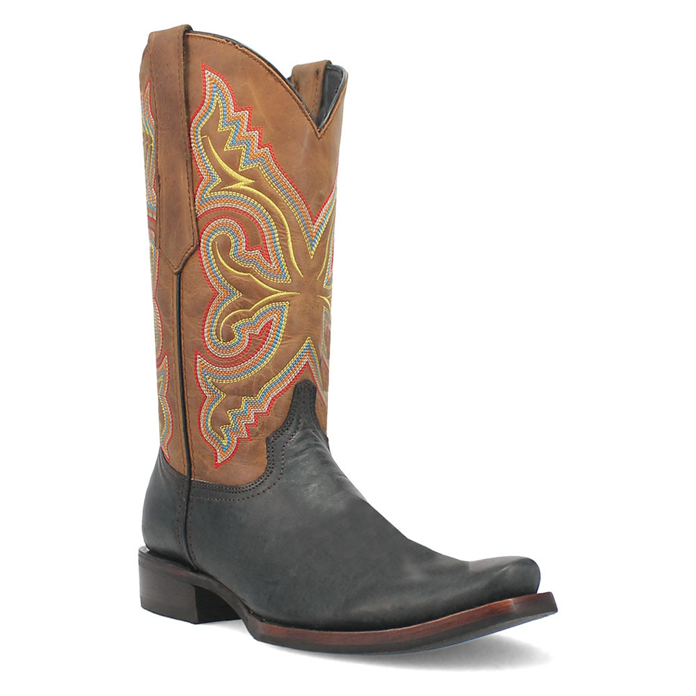 Rios Of Mercedes Noir Lisse Autruche Crêpe Semelle Bottes Cowboy 6.5 D
