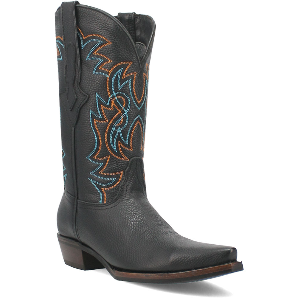Dingo Black Leather Western Boots Dingo Womens Thunderbolt Black Leather 14in Cowboy Boots  main image 3