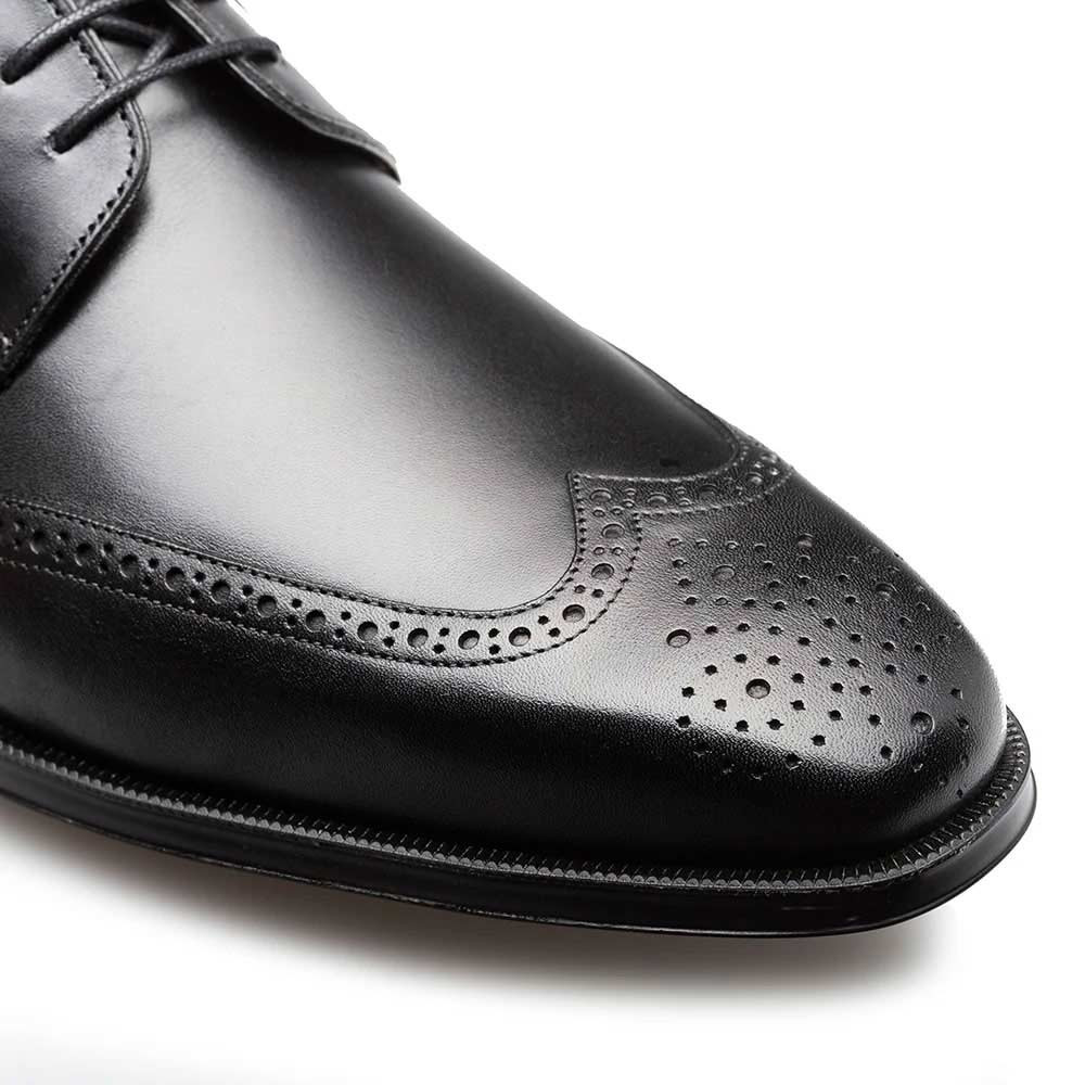 Postdam Black European Cordovan Calfskin & Soft Deerskin Men's Oxford By Mezlan Made In Spain Brand