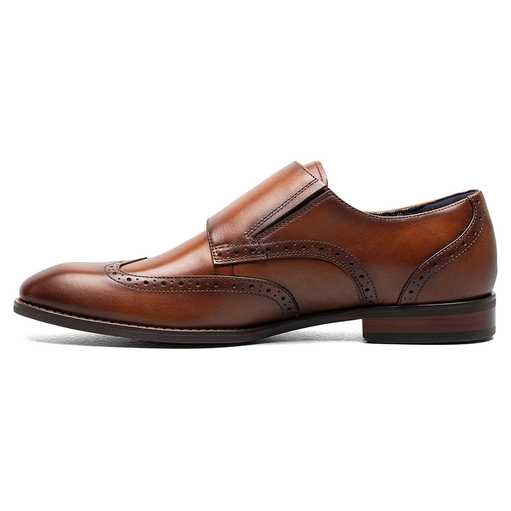 chinese dress ladies Men's Cognac Brown Formal Wingtip Monk Strap Loafer 13 US