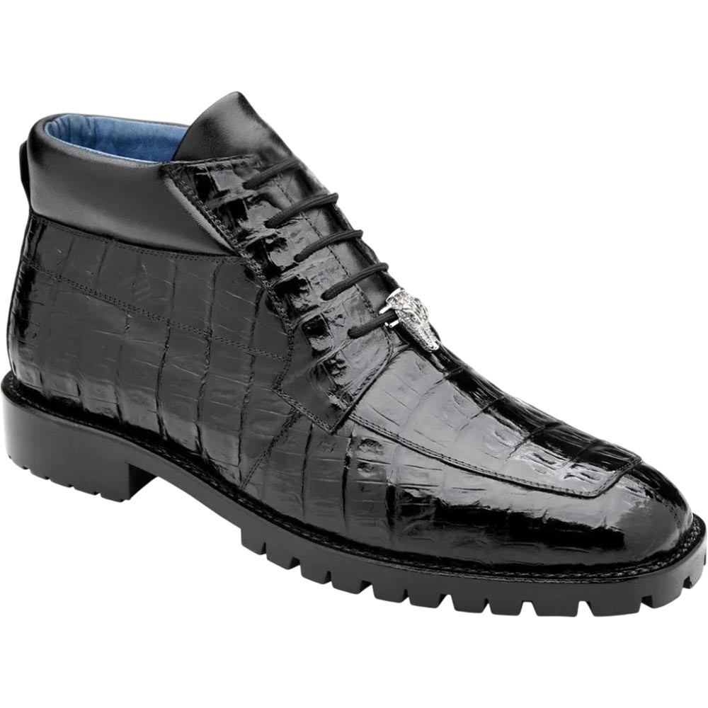 Belvedere Gallardo Black Caiman Crococdile Skin Boots
