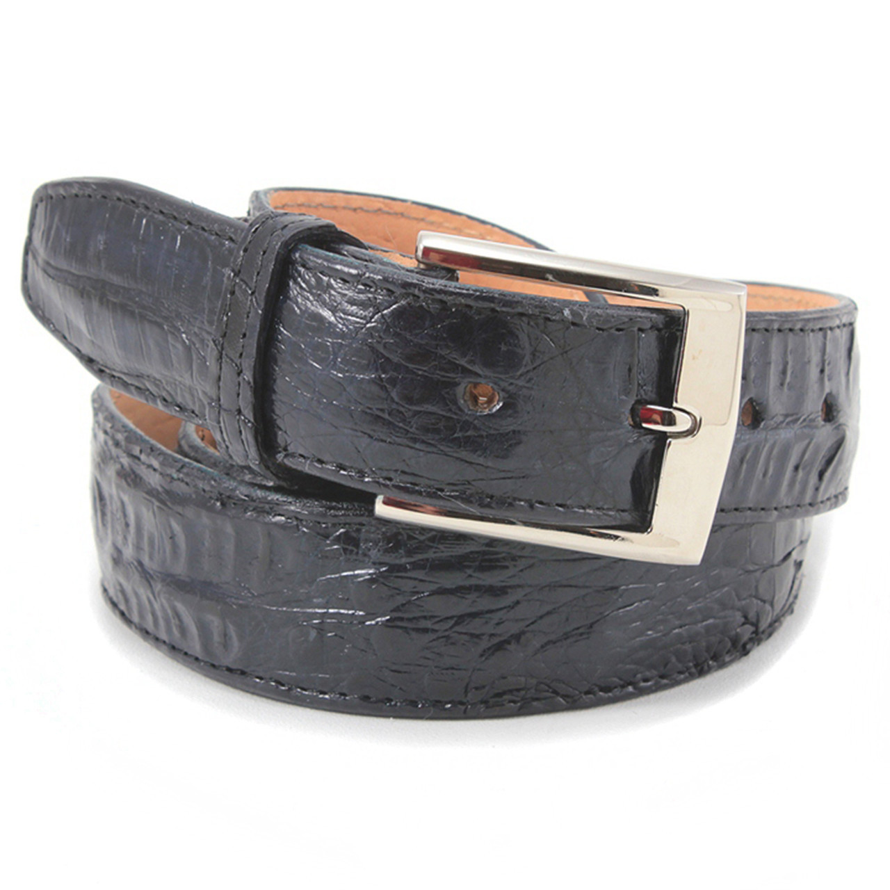 Men's Belvedere Caiman Crocodile Dress Belt in Grey main image 1