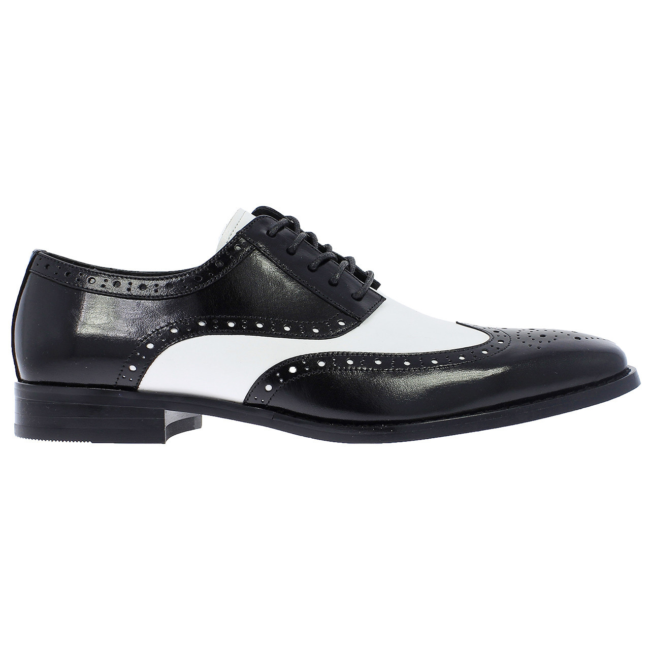 Stacy Adams Black and White Two-Tone Oxford  Dress Shoes Vintage Two Tone Oxfords Shoes by Stacy Adams Mens Size 10 M  main image 2