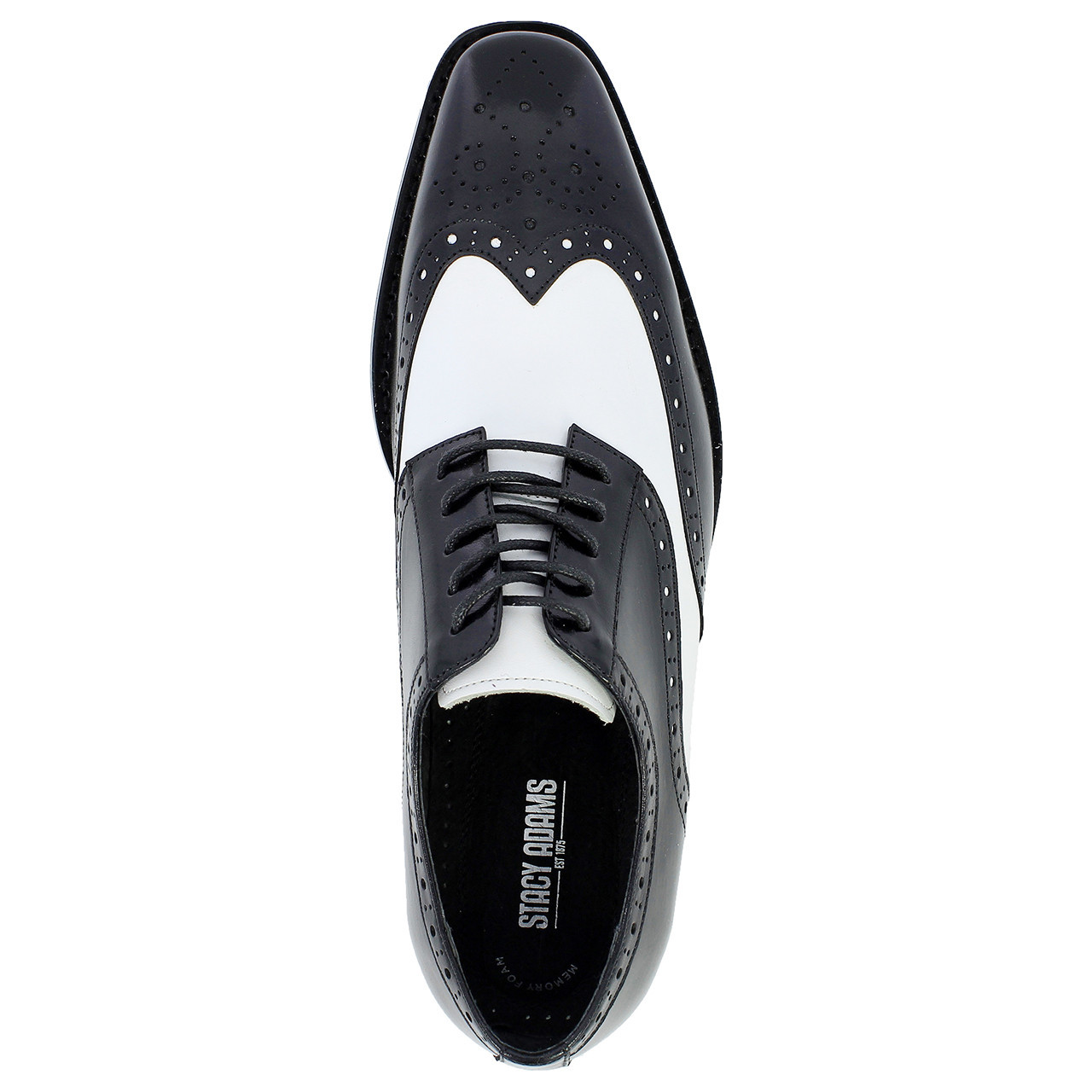 Stacy Adams Black and White Two-Tone Wingtip Oxfords Stacy Adams Men main image 2