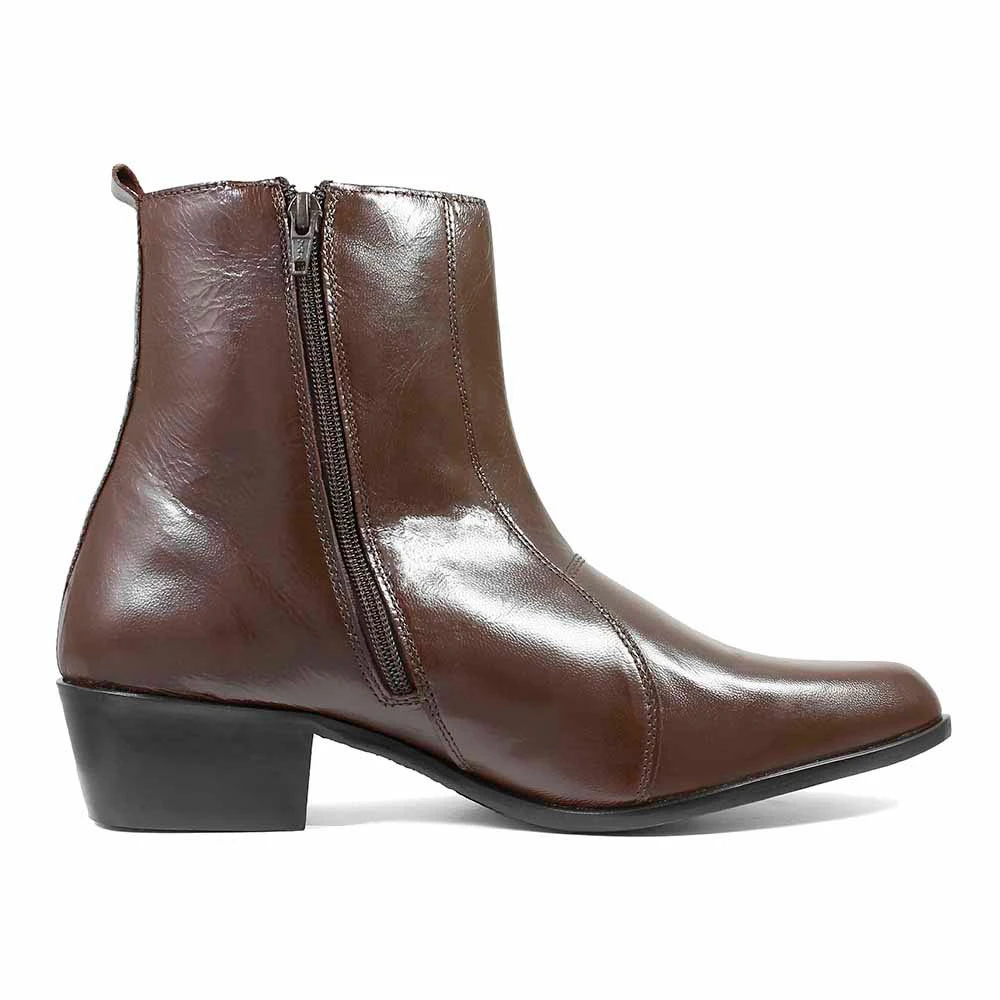 Santos Cognac Side Zip Boot | Stacy Adams Dress Boots for Men display picture 2