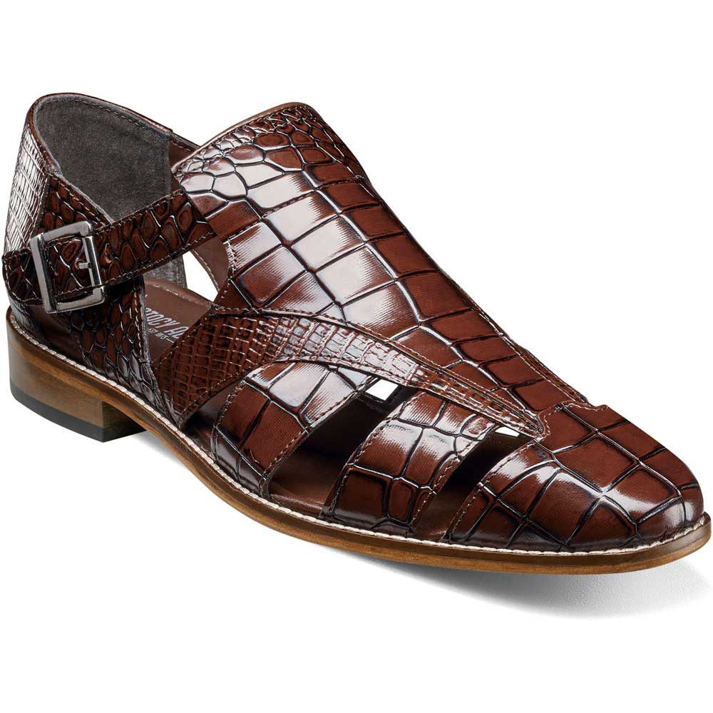 Calandro Cognac City Sandal | Stacy Adams Sandals for Men display picture 2