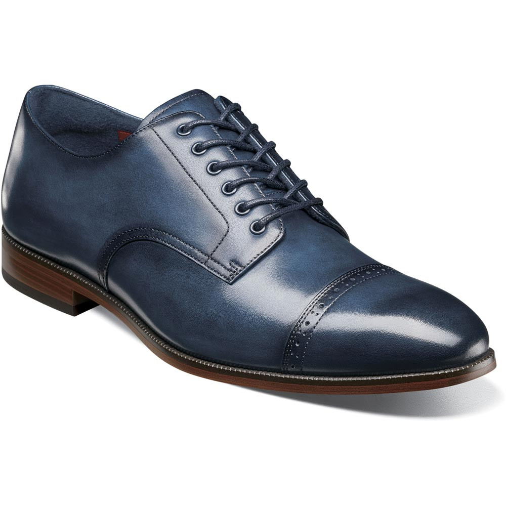 stacy adams navy blue dress shoes William Cap Toe Oxford
